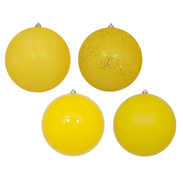 Vickerman N593078DA Boule Jaune 12 Po. 4 Finitions Assorties - 4 par Sac