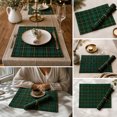 thumbnail image 2 of SLYNSHome 2 Pcs Christmas Plaid Placemats, Classic Red Tartan Table Mats, Washable Fabric Heat Insulation Dining Pad For Holiday Kitchen Table Decor Home Accessory, 2 of 7
