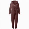 thumbnail image 4 of Towmus Girls Fleece Hooded Onesie Pajamas LinedOne Piece Fuzzy Sleepwear Zip Up Jumpsuits Winter Warm Lounge Outfits with Pockets, 4 of 4