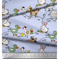 thumbnail image 2 of Soimoi Rayon Fabric Bird & Animals Cartoon Print Fabric by Yard 56 Inch Wide, 2 of 3