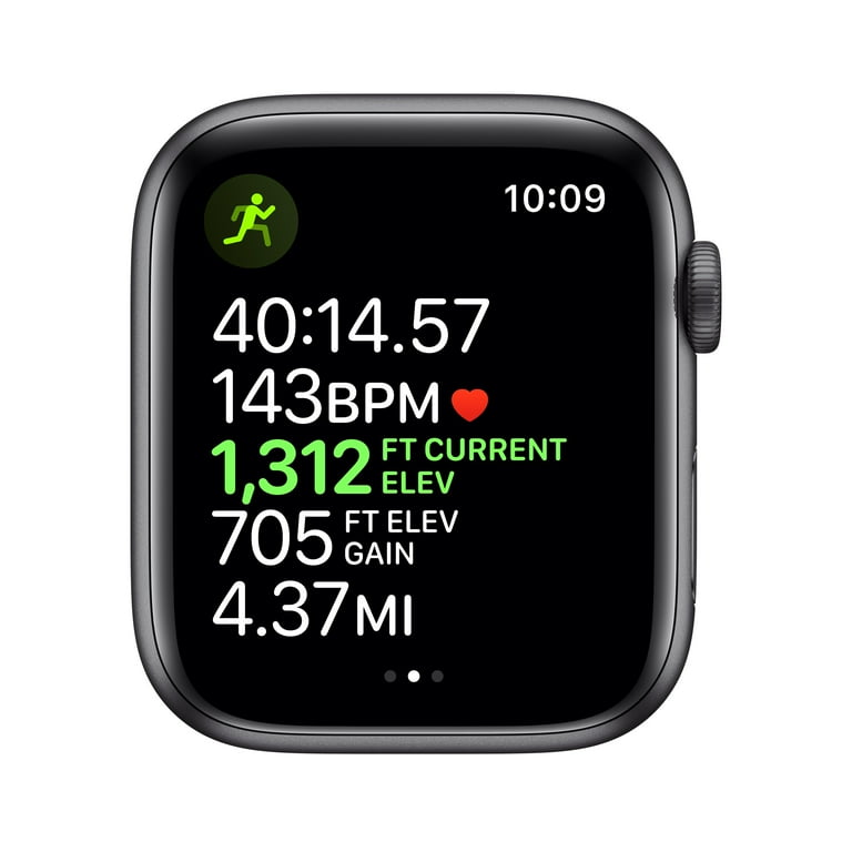 Apple Watch Series 5 GPS, 44mm Space Gray Aluminum Case with Black Sport  Band - S/M & M/L 