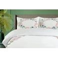 thumbnail image 4 of Ambesonne Anemone Flower Duvet Cover Sets, Delicate Leaves, 2-King, Almond Green Pale Pink, 4 of 7