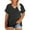 Gray, variant on NTACZA Cotton Women Shirts Casual V Neck Plus Size Black Short Sleeve Solid T-Shirts Women Tshirts 2x
