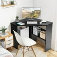thumbnail image 2 of Ginatex Corner Computer Desk, Space-saving Triangular Writing Desk, Multi-functional Console Table for Small Space in Home Office, Black, 2 of 8