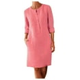 thumbnail image 1 of 2025 Robes d'Été Confortables et Amples pour Femme, Couleur Unie, Manches Courtes, Robe d'Été pour Femme, Robe Longue, 1 of 5