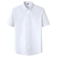 thumbnail image 1 of Camisas Vaqueras Para Hombre XXL Camisa de manga corta con solapa y hebilla de bolsillo a cuadros para hombre (White, L), 1 of 2