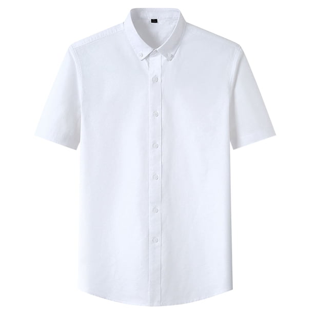 Camisa de hombre con solapa, bolsillo y hebilla a cuadros: prenda de manga corta a la moda para el día a día