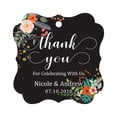 thumbnail image 1 of Darling Souvenir Custom Names Thank You For Celebrating With Us Wedding Hang Tags Personalized Party Tags-Floral Black-50 Tags, 1 of 1