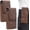 2pc Brown, variant on Waist Belt Cell Phone Pouch, Pu Leather Holster,Flip Cover; Rear Belt Clip; Multi-Pocket Design; For Men & Outdoor Use