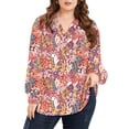 thumbnail image 1 of Blusa Eytino para mujer, talla grande, cuello en V, manga larga, 1 of 6
