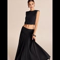 thumbnail image 4 of Vestido Maxi Plisado Fluido para Mujer, Vestido Maxi de Cintura Alta, Vestido Maxi de Fantasía Negro M, 4 of 8