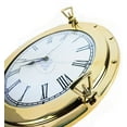 thumbnail image 4 of Polished Solid Brass Lustrous Premium Nautical Port Hole Time's Clock | Exclusive Pirate's Ship Wall Decor & Collectibles Functional Clock | Nagina International (8 Inches), 4 of 5