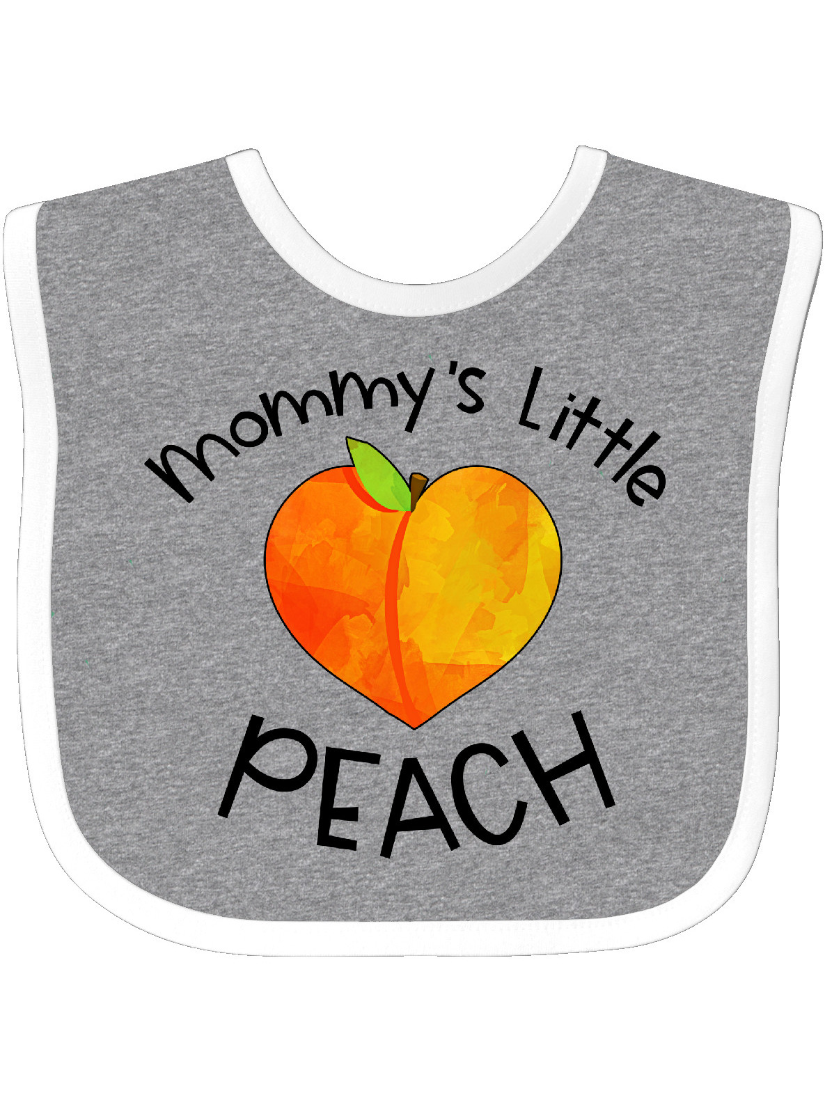 Mommy's Little Peach Cute Peach Heart Baby Bib