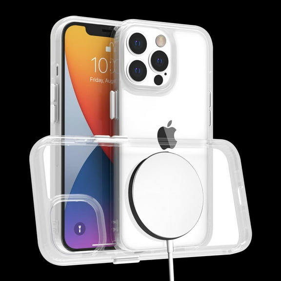 Dteck Case for iPhone 14 Plus 6.7" 2022 Release, Crystal Clear Rugged Glass Backplane Shockproof TPU Bumper Anti-yellow MagSafe Wireles Charging Slim & Lightweight Case For iPhone 14 Plus, Clear