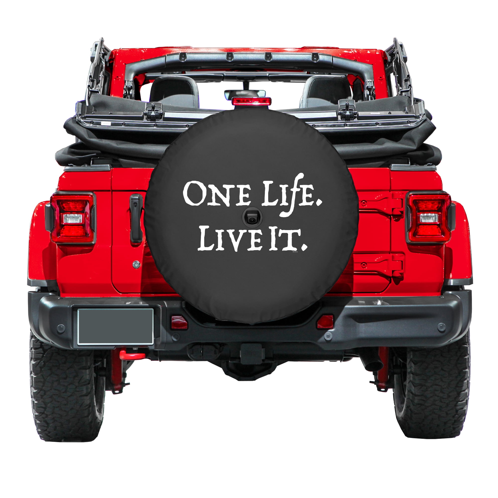 Boomerang 32" Soft JL Tire Cover for Jeep JL Wrangler (w/ back-up camera)  (2018-2020) Sport  Sahara One Life Live It