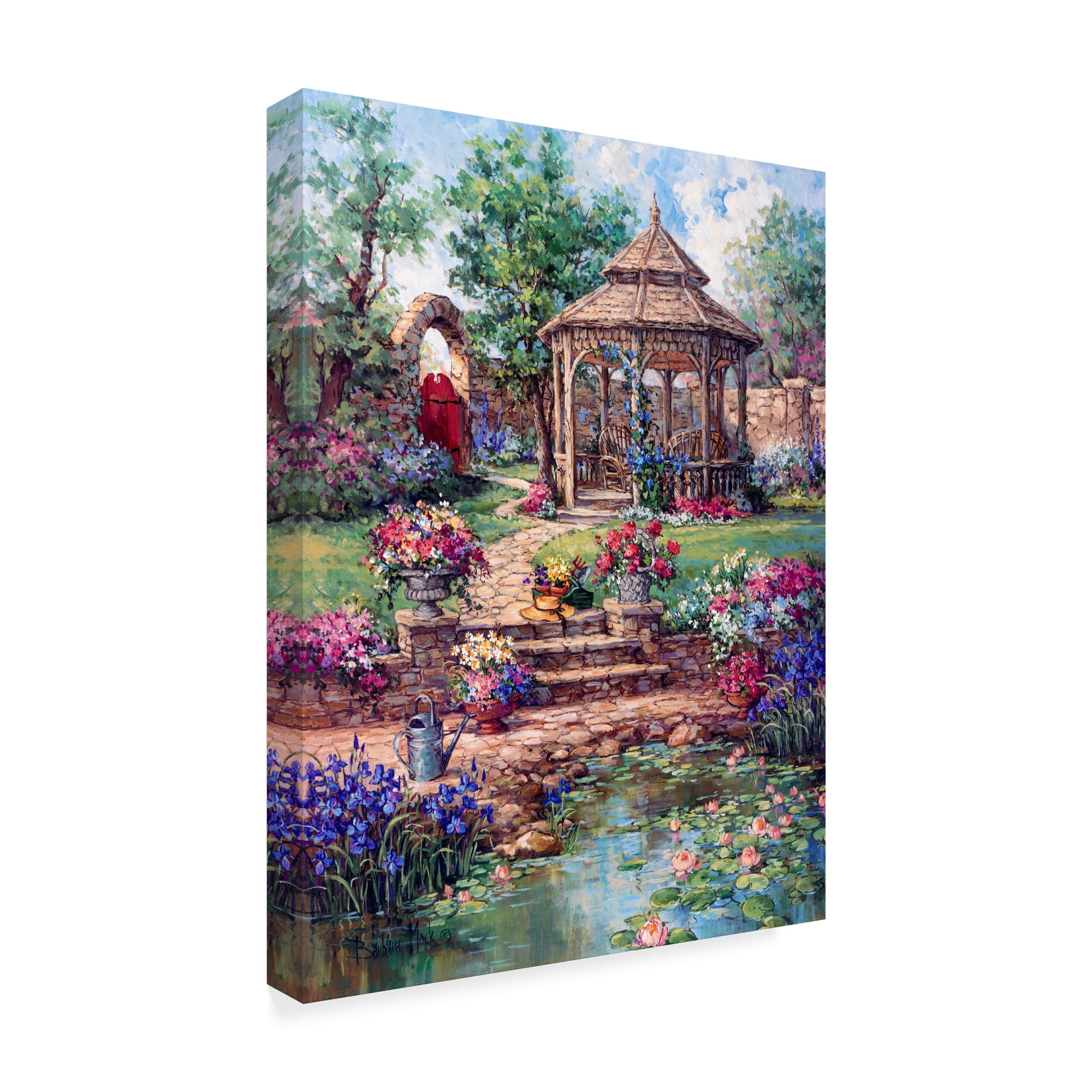 Trademark Fine Art 'Red Garden Gate' Canvas Art by Barbara Mock