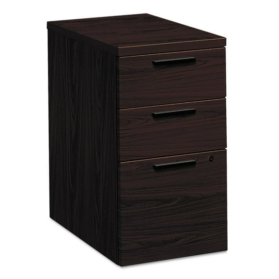HON 3 Drawers Vertical Lockable Filing Cabinet, Brown