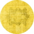 thumbnail image 1 of Ahgly Company Machine Washable Indoor Round Persian Yellow Traditional Area Rugs, 6' Round, 1 of 4