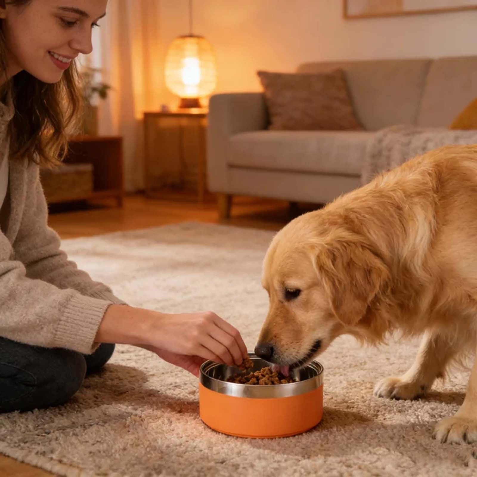 Gytml Diy Silicone Slow Feeder Dog Bowl, Interactive Puzzle Feeder For Fast Eaters, Non- Pet Food Bowl For Small Medium Dogs Cats Orange-18x8.5cm