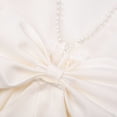 thumbnail image 5 of Uhnice Flower Girl Pearl Dress Flutter Sleeve V-Back Satin Dress with Bowknot for Wedding Birthday Party (Ivory, 120/5-6 Years), 5 of 7