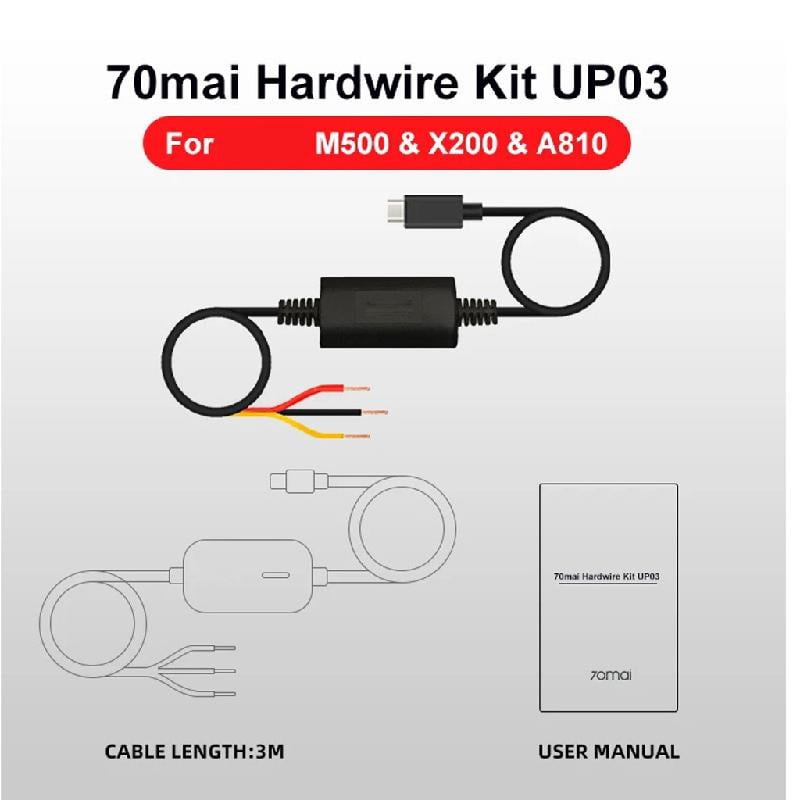 Car DVR Power Cable Surveillances Wire for Comprehensive Parking Across Different Environment
