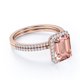 thumbnail image 3 of JeenMata Anillo de Bodas Nupcial de Morganita y Moissanita de Talla Esmeralda de 2 Quilates en Oferta por Tiempo Limitado Conjunto con Anillo de Compromiso y Alianza de Boda en Oro de 18 K sobre Plata, 3 of 6