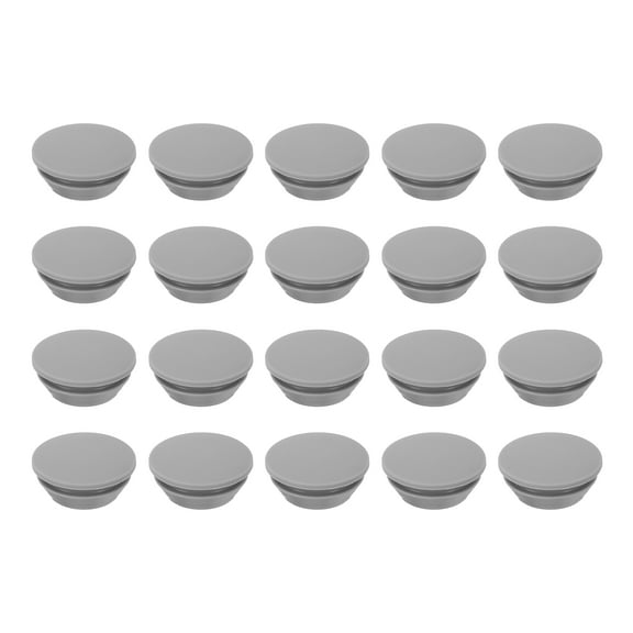 20 Pack Snug Plugs, Rubber Hole Plugs Round Soft Flexible Stopper Fit 18mm (0.71 Inch) Hole Dia., Waterproof Silicone Plug, Gray