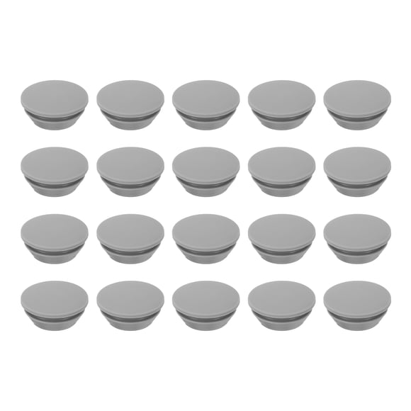 20 Pack Snug Plugs, Rubber Hole Plugs Round Soft Flexible Stopper Fit 16mm (0.63 Inch) Hole Dia., Waterproof Silicone Plug, Gray