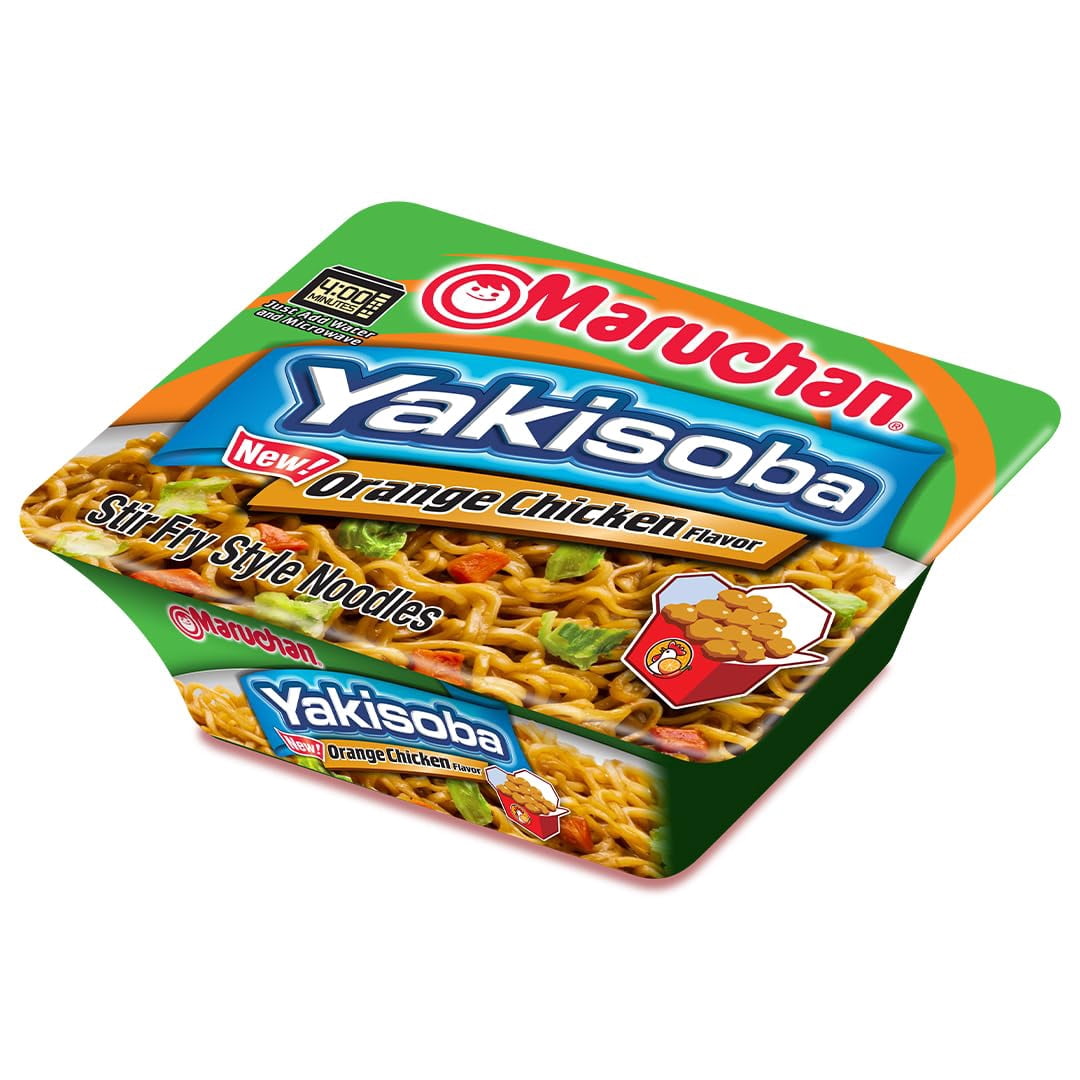 Everyday Necessiteez Yakisoba Orange Chicken Flavor Noodles, 4.23 oz with bonus Porte Pot-8 Packs