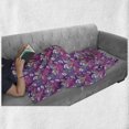 thumbnail image 5 of Floral Soft Flannel Fleece Throw Blanket, Pattern of Exotic Hibiscus White Flowers Leaves Pale Tone Illustration, Cozy Plush for Indoor and Outdoor Use, 50" x 70", Pink and Pale Green, by Ambesonne, 5 of 5