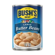 Bush's Large Butter Beans Beans, Canned Butter Beans, 16 oz Can