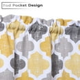 thumbnail image 2 of Haperlare 28"Wx36"L Cafe Swag Valances Curtains Geometric Quatrefoil Trellis Printed Light Filtering Kitchen Window Swag Pair Curtain Valances, Yellow/Gray, 2 of 5