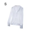 thumbnail image 3 of Qarigey Abrigo Ropa de protección solar Sudadera con capucha Chaqueta de protección solar Color sólido Resistente a los rayos UV Prendas para la parte del cuerpo Blanco S, 3 of 6