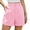 Pink, variant on Asklazy Womens Summer High Waist Linen Shorts Roll Up Pleated Zippered Wrap Hem Wide Leg Shorts with Pockets,US Size,XL,Pink