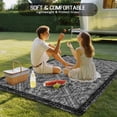 thumbnail image 4 of Black Flowers Outdoor Rug for Patio/Deck/Porch, Non-Slip Large Area Rug 3 x 5 Ft, Spring Floral Farmhouse Retro Art Indoor Outdoor Rugs Washable Area Rugs, Reversible Camping Rug Carpet Runner, 4 of 8