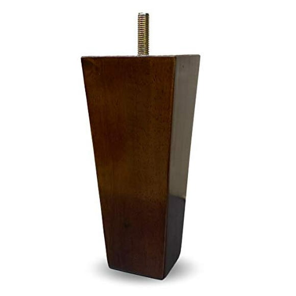 Pieds de Remplacement pour Canapé/chaise/ottoman en Bois Fuselé Pyramide Noyer Foncé [5/16 Pouces Boulon] - Ensemble de 4