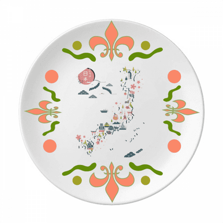 

Traditional Japanese Local Special Map Flower Ceramics Plate Tableware Dinner Dish