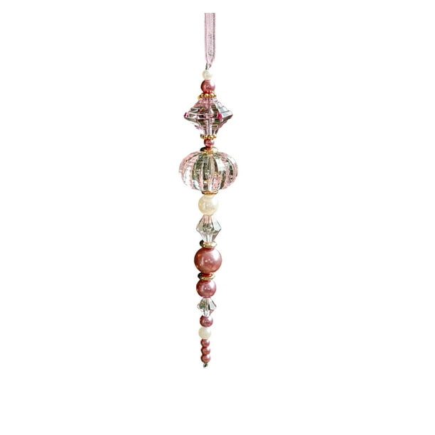 Decoraciones de Árbol de Navidad Collar de Colgante de Acrílico Transparente Metálico Decoración de Árbol de Navidad Colgante Ornamentos de Árbol de Navidad