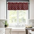 thumbnail image 3 of Christmas Red Kitchen Curtains and Valances Set, Rod Pocket Curtains Tier Farmhouse Window Curtains 36 Inch Length, Xmas Leaves Vine Star Ball Berry Plants 3 Piece Kitchen Curtains Set, 3 of 6