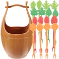 thumbnail image 4 of 17pcs Eco-friendly Biodegradable Leaves Fruit Forks with Barrel Holder Salad Fruit Picks Cocktail Sticks Kitchen Accessories (Orange), 4 of 4