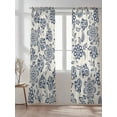 thumbnail image 2 of Sheer Curtains 2 Panels Set, Abstract Paisley Pattern Vintage Ethnic Blue Flower Window Sheer Curtains for Living Room/Bedroom, Light Filtering Rod Pocket Voile Drapes, 52" W x 108" L, 2 of 7