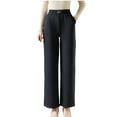 thumbnail image 2 of Roncen Women's Winter Thermal Pants, Fleece Lined Straight Leg Lounge Pants with Elastic Waist, 2 of 4