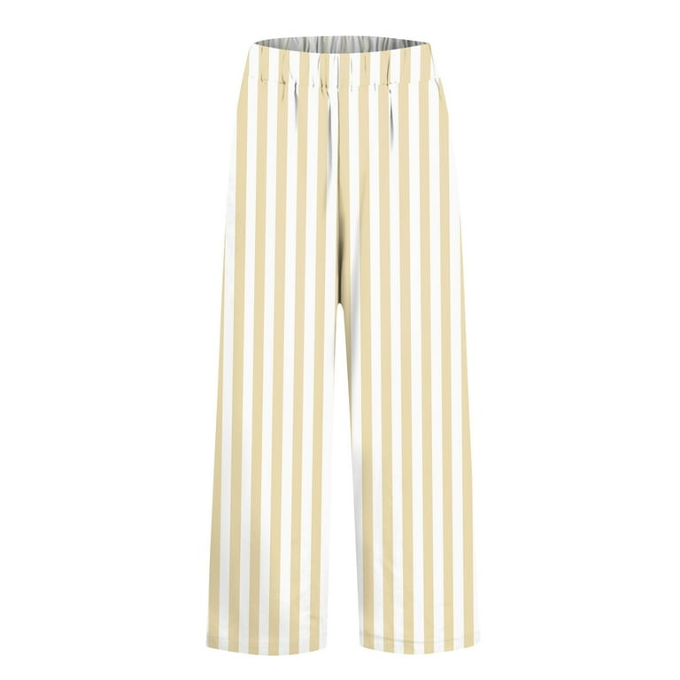 Striped Pants Women, Womens Summer Outfits, Baggy Pants Women