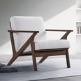 thumbnail image 5 of Omax Decor Zola Solid Wood and Fabric Upholstered Accent Armchair in White, 5 of 6