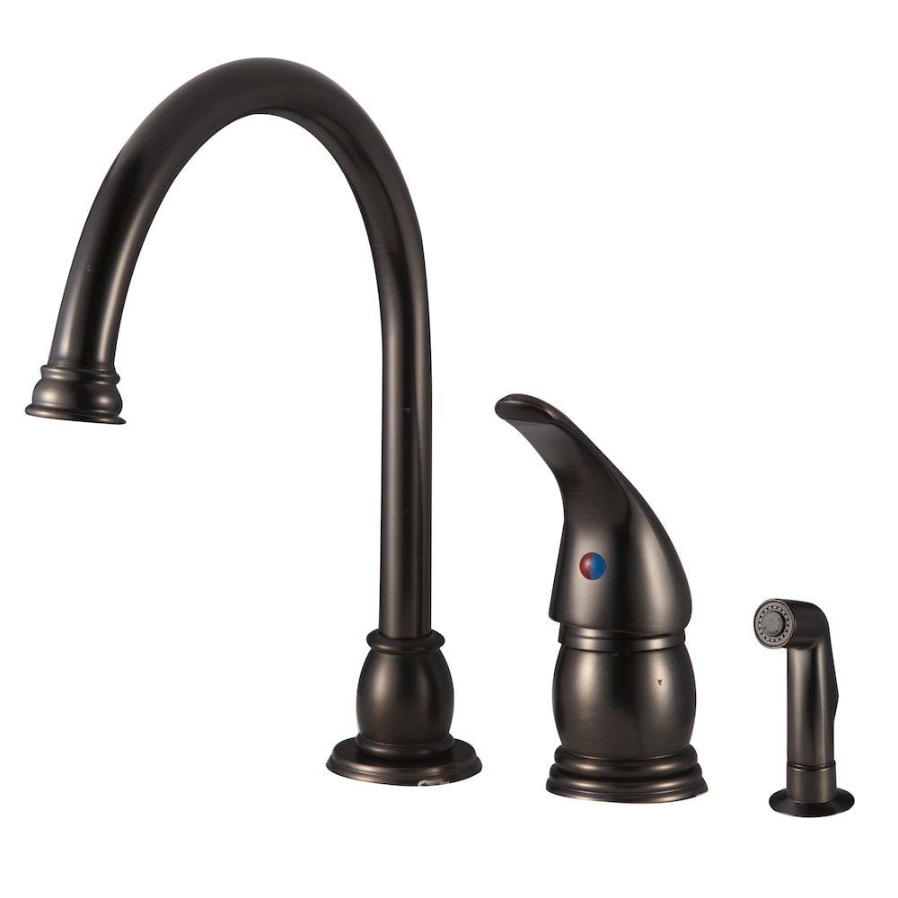 Dura Faucet Designer Pedestal Goose Neck RV Kitchen Faucet w/Spray