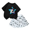 thumbnail image 4 of Conjunto de 2 piezas de camiseta y falda de algodón para niña, falda tutú de princesa de ballet esponjosa, traje de falda de encaje para fiesta de cumpleaños y boda, 4 of 4