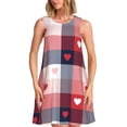 thumbnail image 1 of Fotbe Heart Plaid Vestido de Verano sin Mangas para Mujer – Vestido Midi Línea A, Estilo Camiseta Floral, Vestido Playero Casual y Fluido, 1 of 7