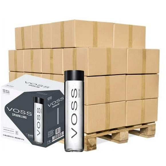 VOSS Sparkling Water in Glass Bottles - 800ml (12/case) - Pallet of 50 Cases-BUSINESS LOADING DOCK DELIVERY ONLY