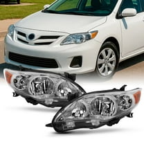 AKKON - For 2011-2013 Toyota Corolla Chrome Clear Headlights Front Lamps Direct Replacement Left   Right Pair