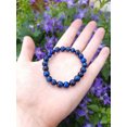 thumbnail image 3 of K-KED 8mm Blue Tiger Eye Stone Beaded Bracelet Gemstone Stretch Bracelet Handmade, 3 of 3